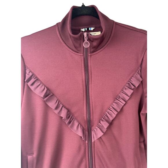 TORY BURCH Sport Tonal Ruffle-Trim Track Jacket - Large - Picture 8 of 8